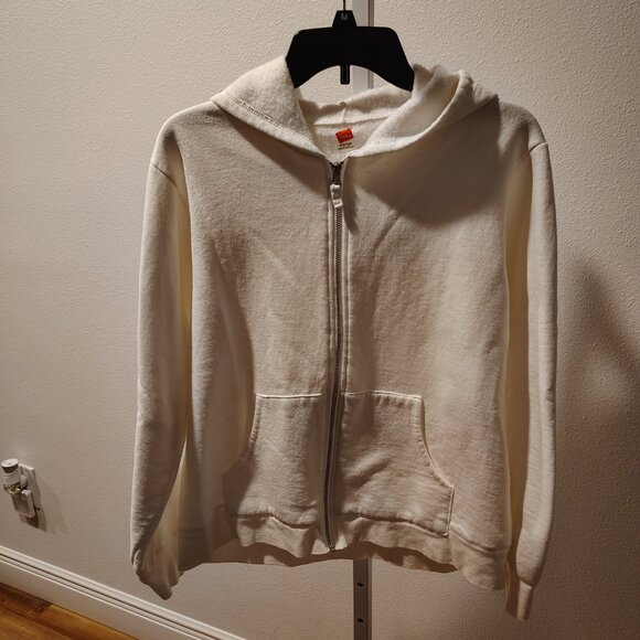 Hanes Women's White Hoodie Hooded Jacket Size XL Full Zipper in Front - Picture 5 of 11